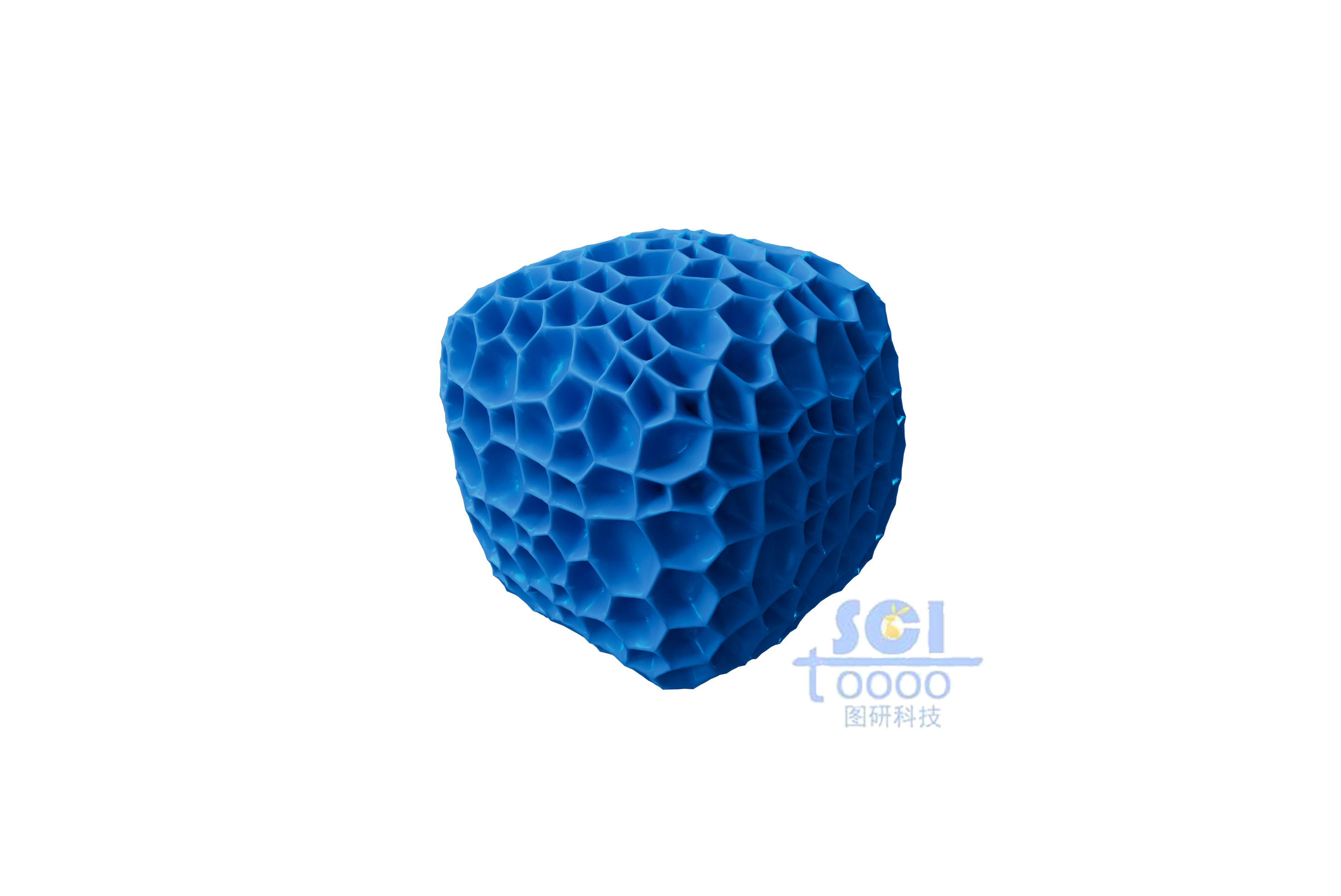 表面帶褶皺的立方體