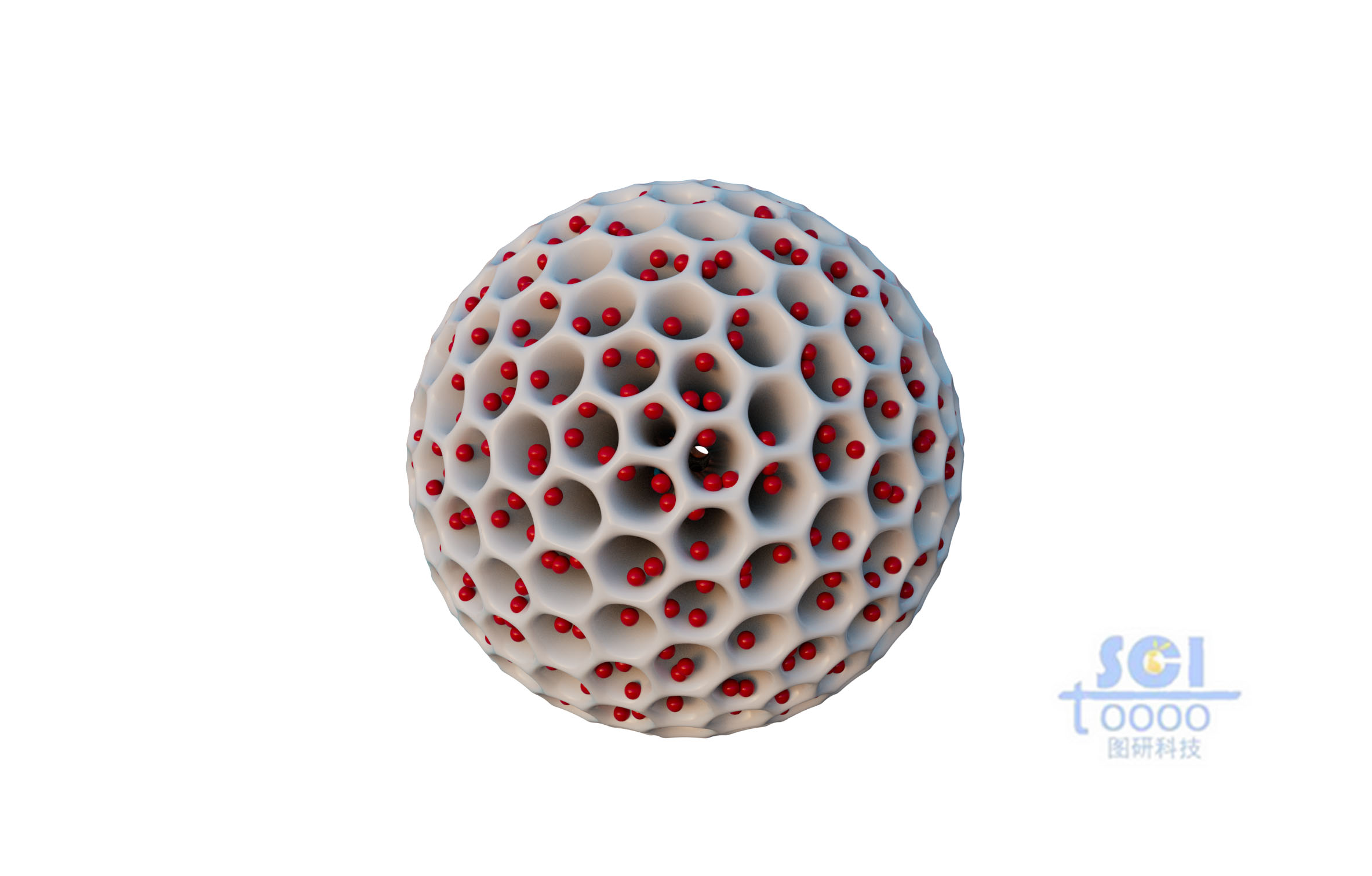 負(fù)載顆粒的多孔球