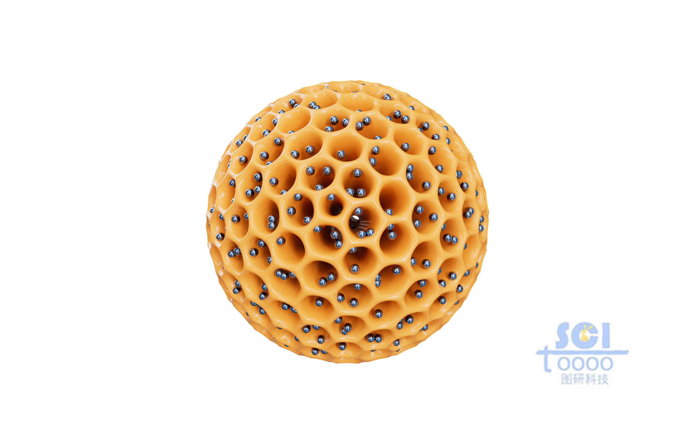 負(fù)載顆粒的多孔球