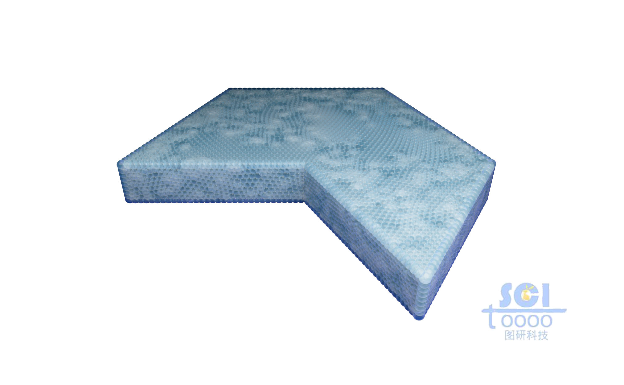 帶切口的原子堆積形成的立體六邊形