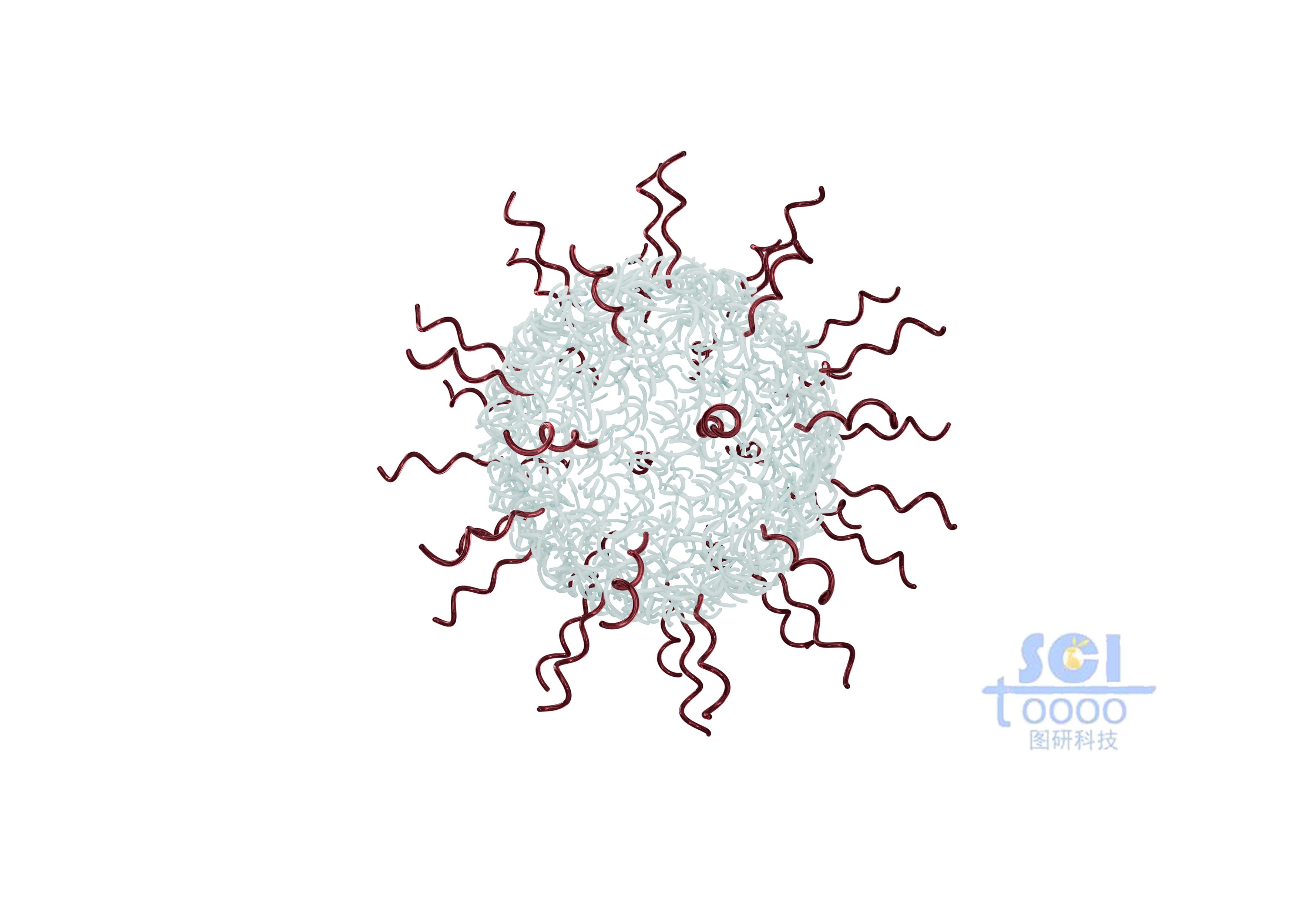 高分子鏈段交織成網(wǎng)狀空心納米球