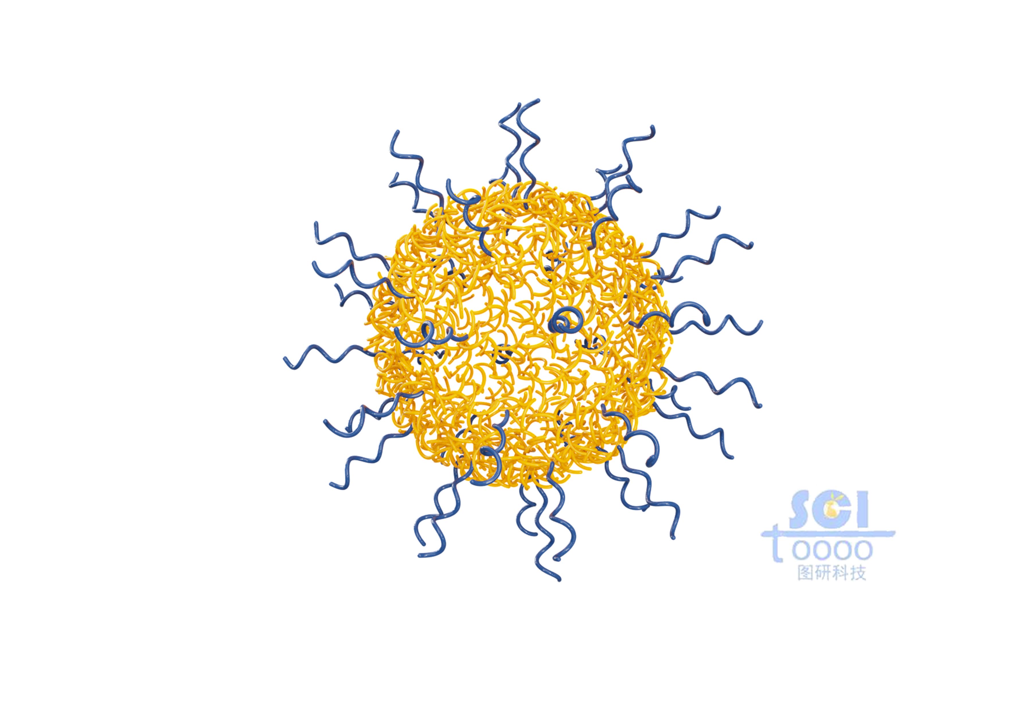 高分子鏈段交織成網(wǎng)狀空心納米球