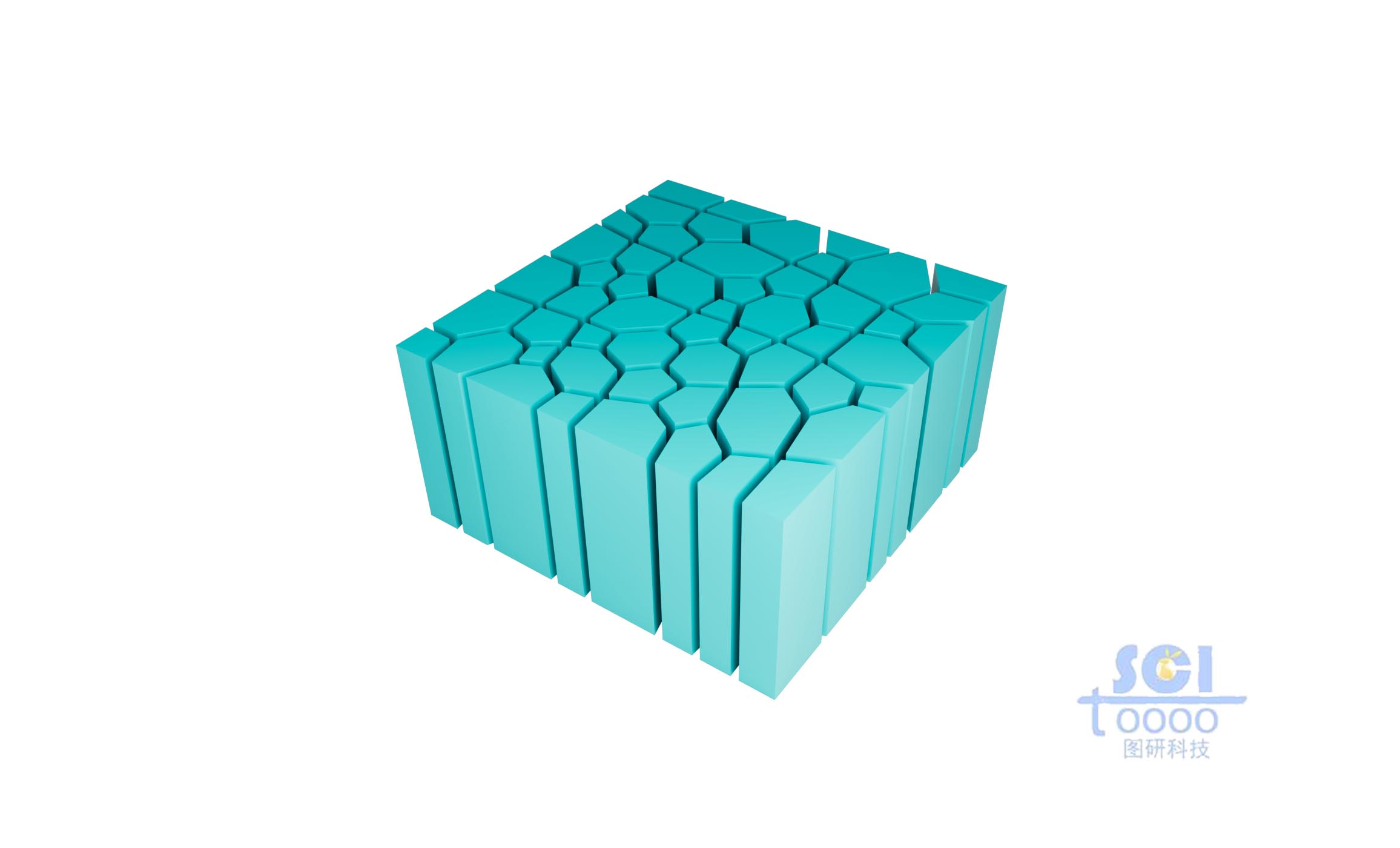 表面帶有裂縫的立方體