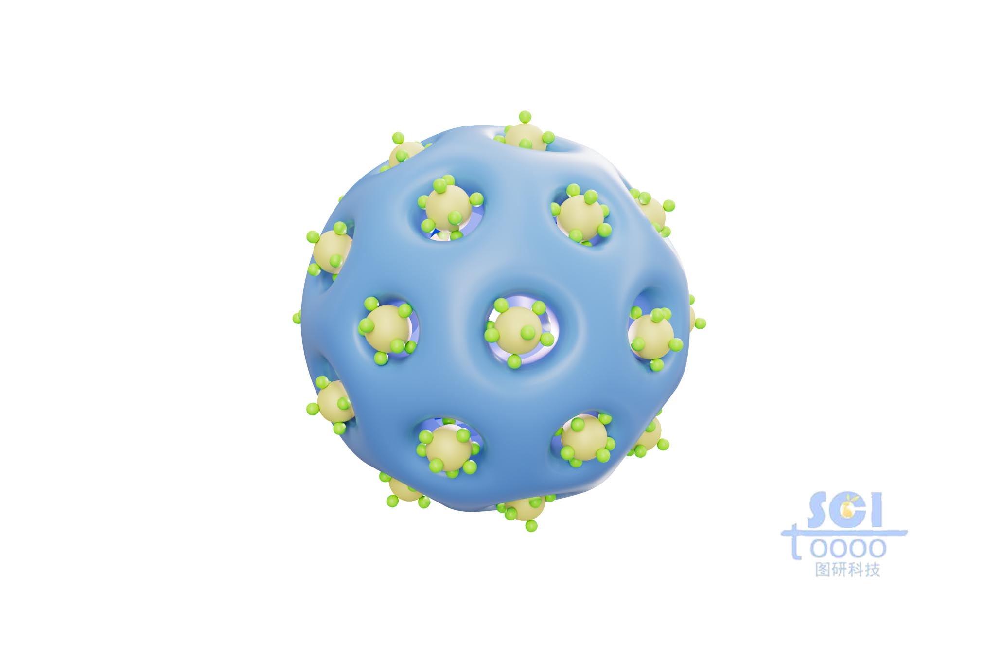 納米顆粒分布的多孔球
