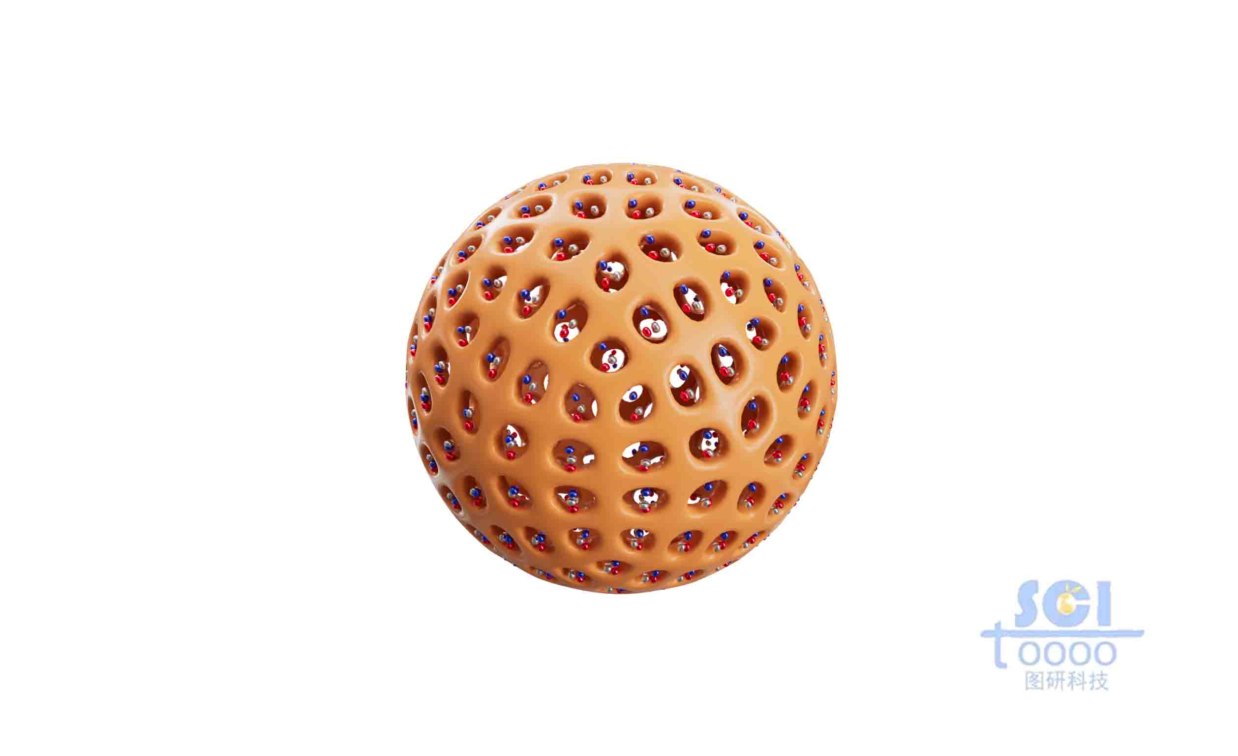 負(fù)載多個(gè)納米顆粒的多孔球