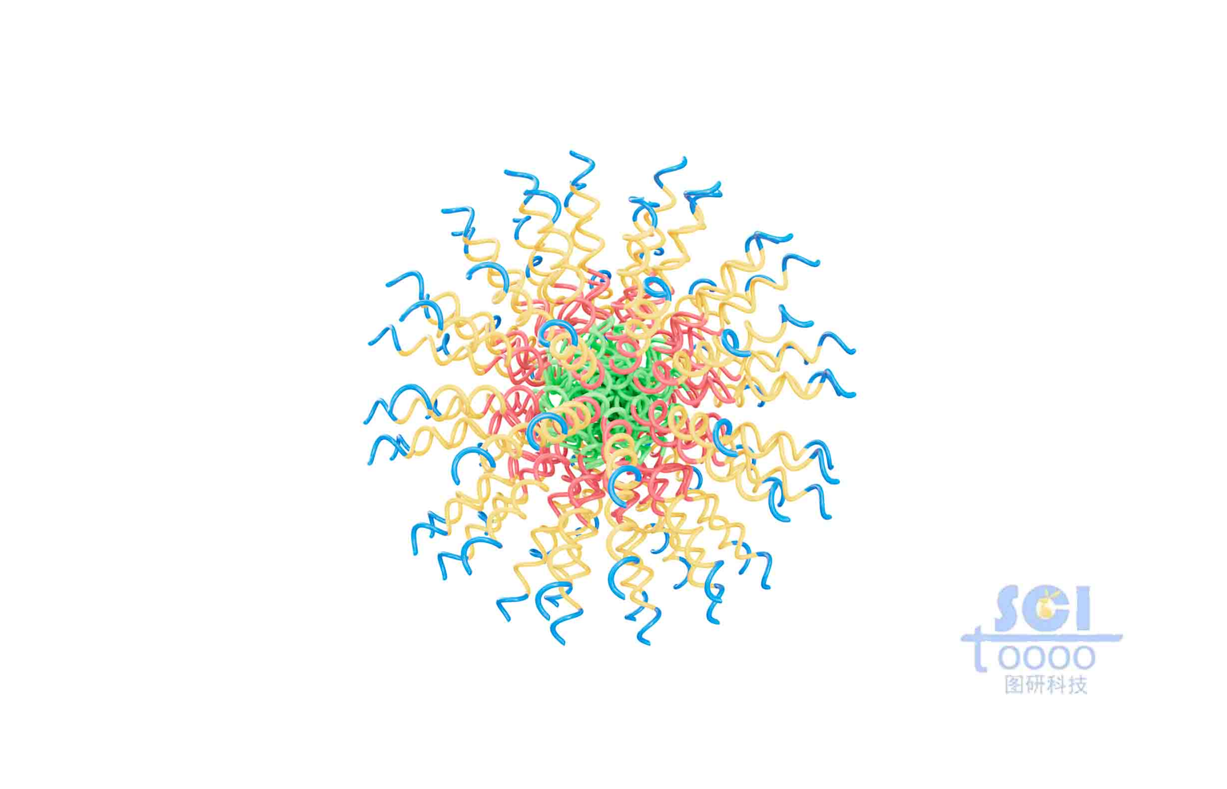 高分子鏈段堆積的納米球