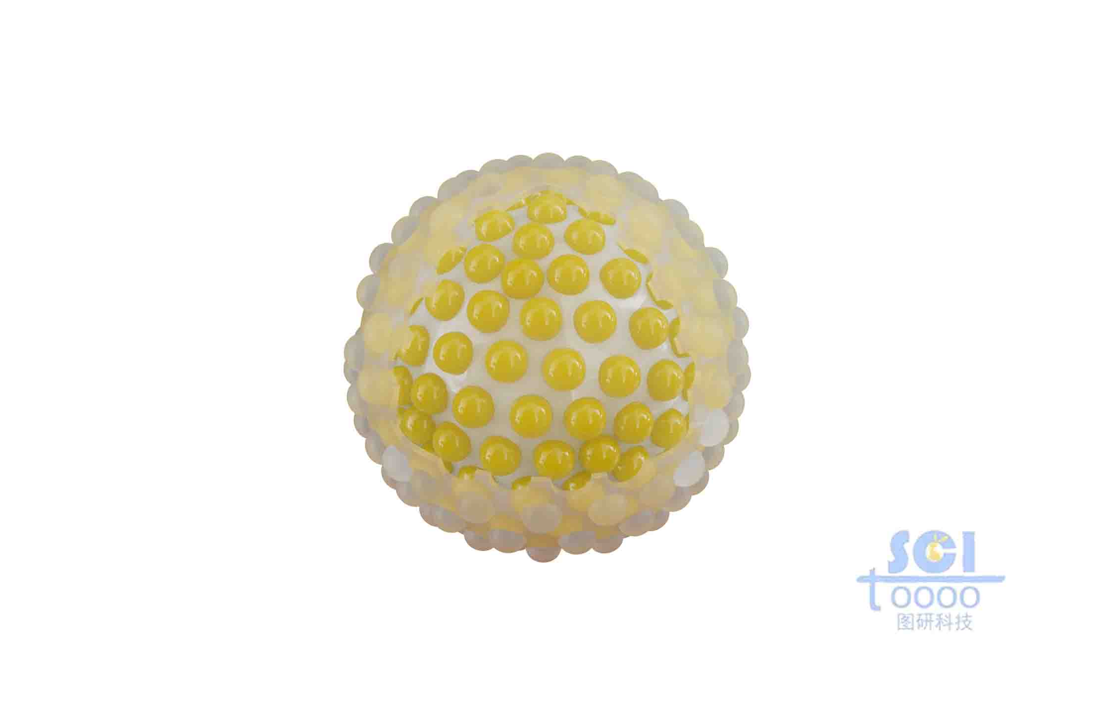 表面附著磷鉬酸顆粒的吡咯單體外包覆半透明層