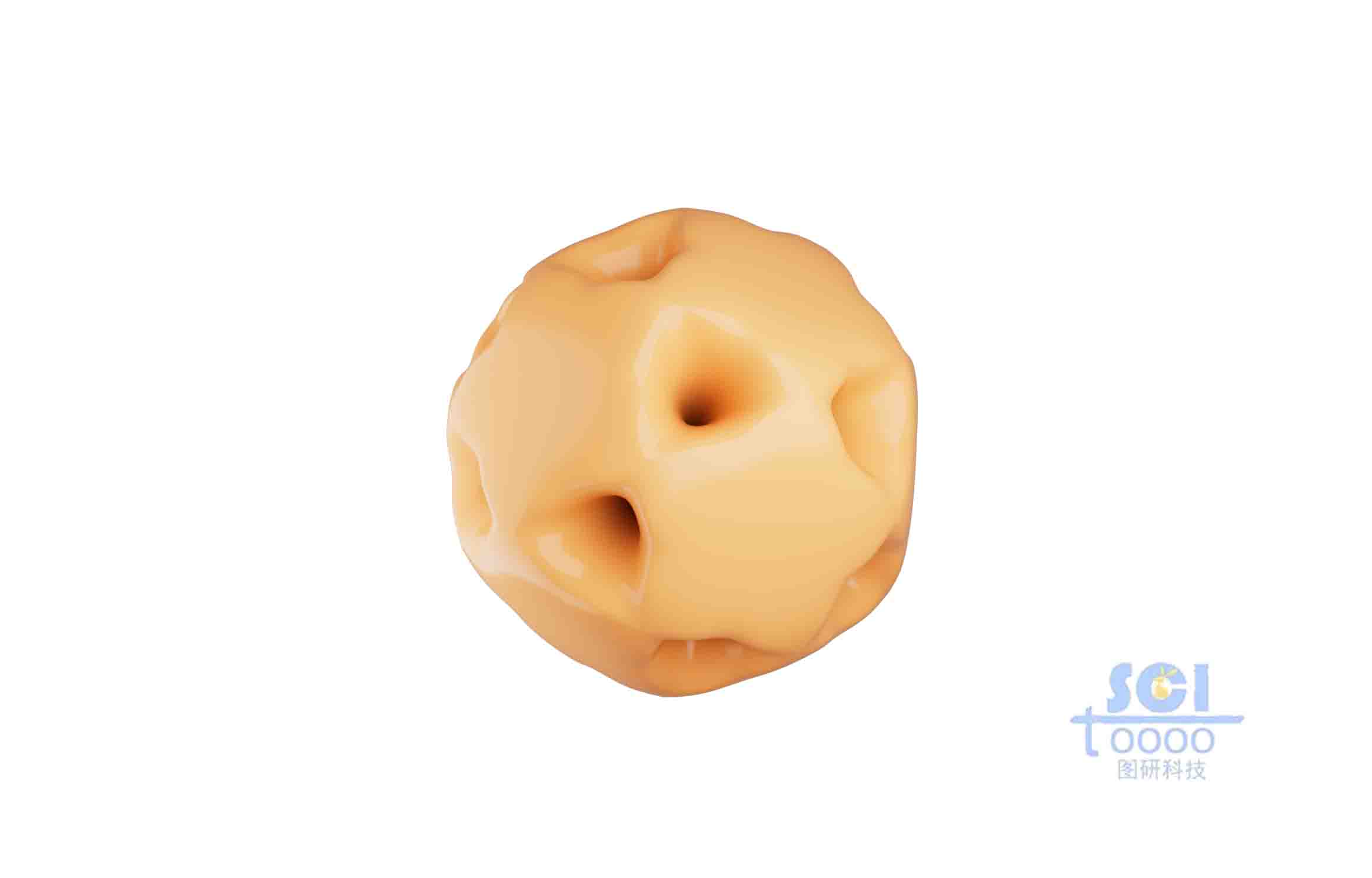 表面星狀的多孔球