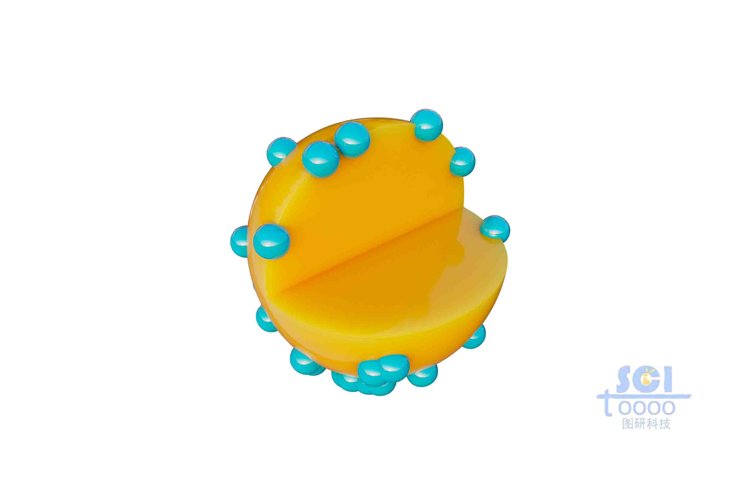 負(fù)載納米顆粒的帶四分之一切面納米球
