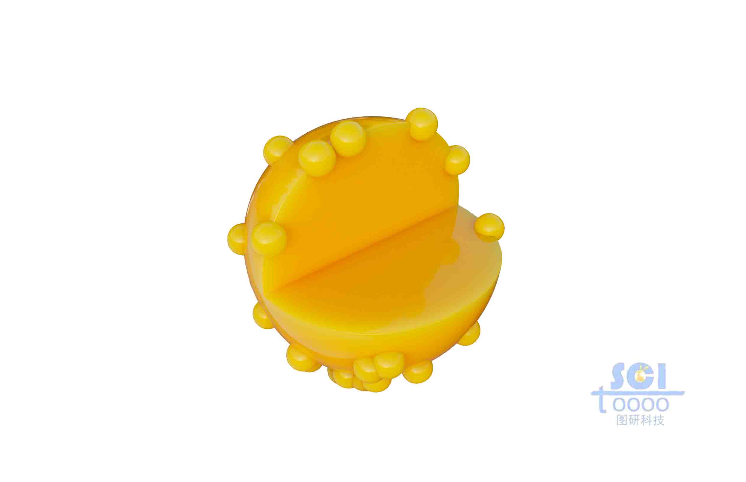 負(fù)載納米顆粒的帶四分之一切面納米球