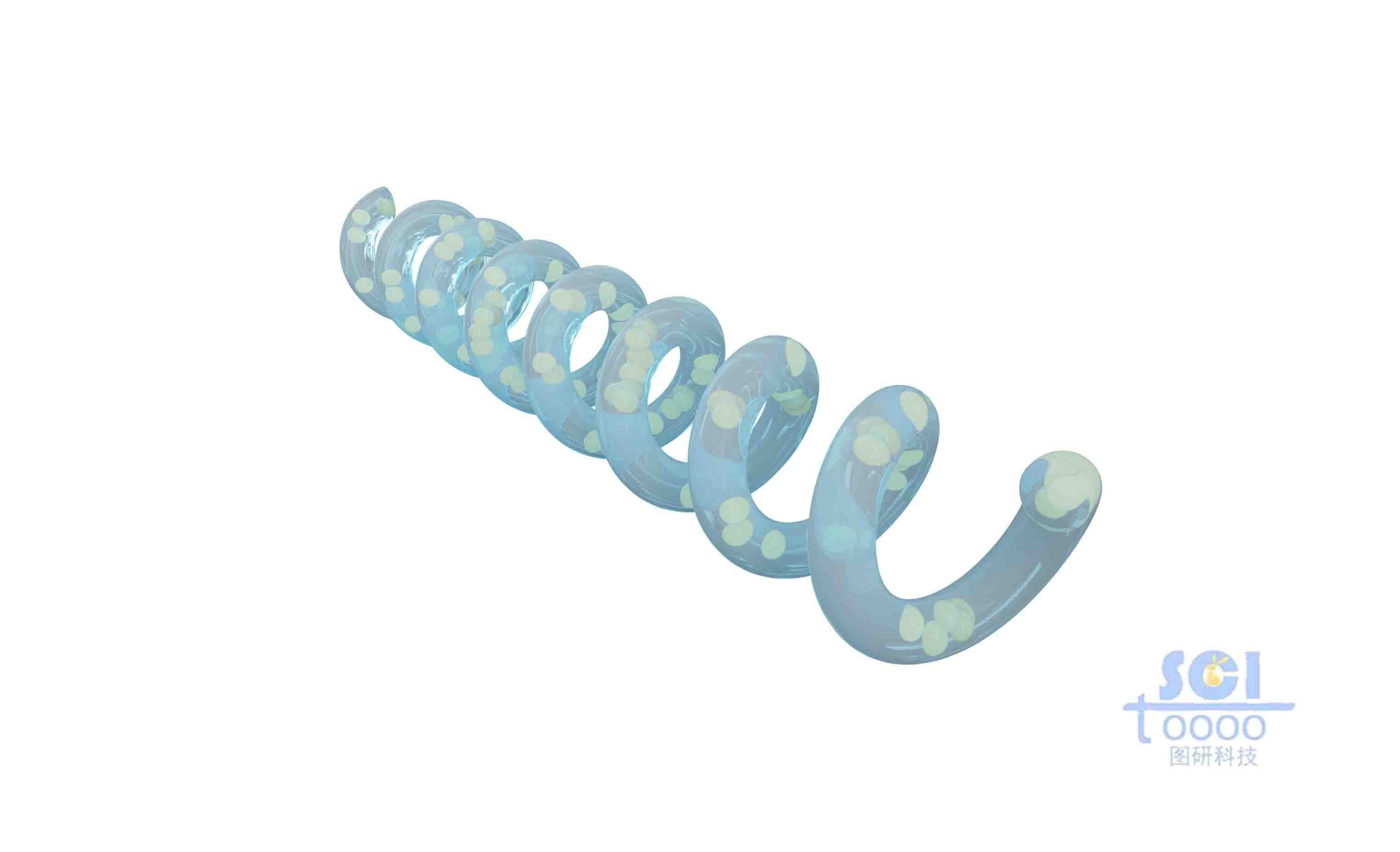 帶納米粒子的螺旋線