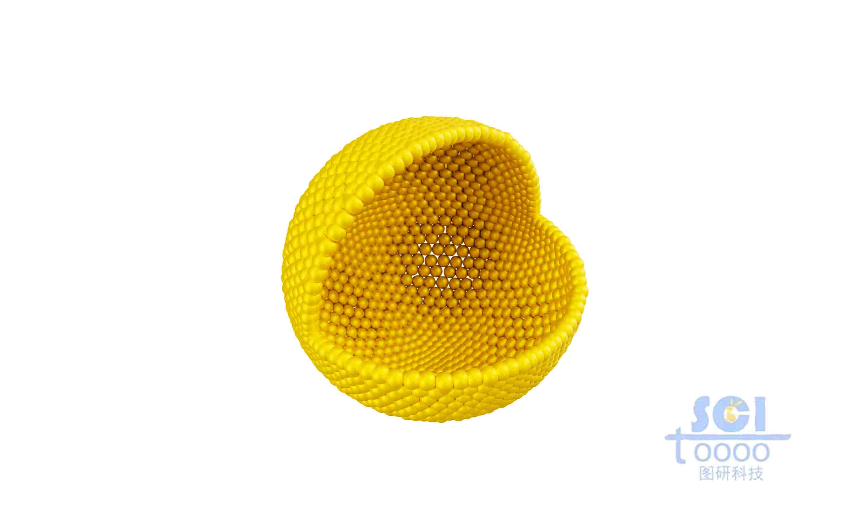 納米粒子構(gòu)成的四分之一切面的納米球