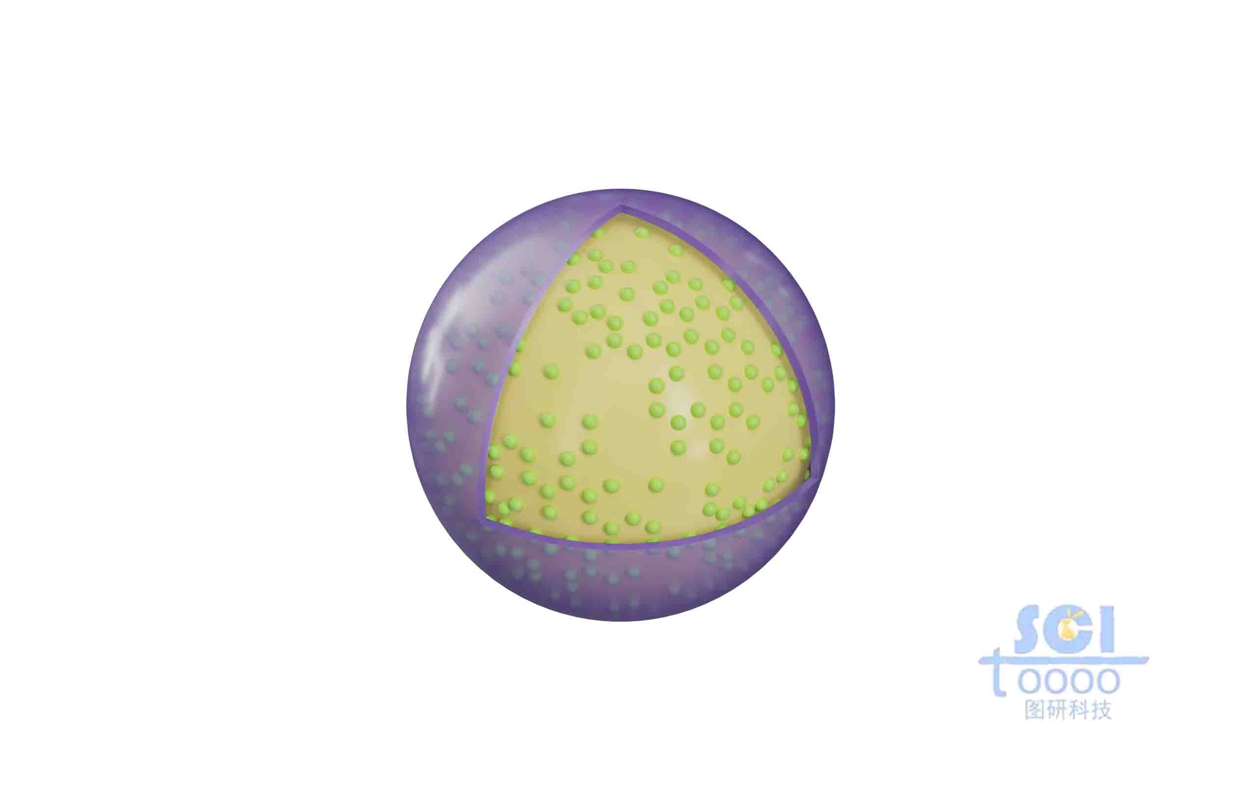 帶八分之一切面的實(shí)心納米球