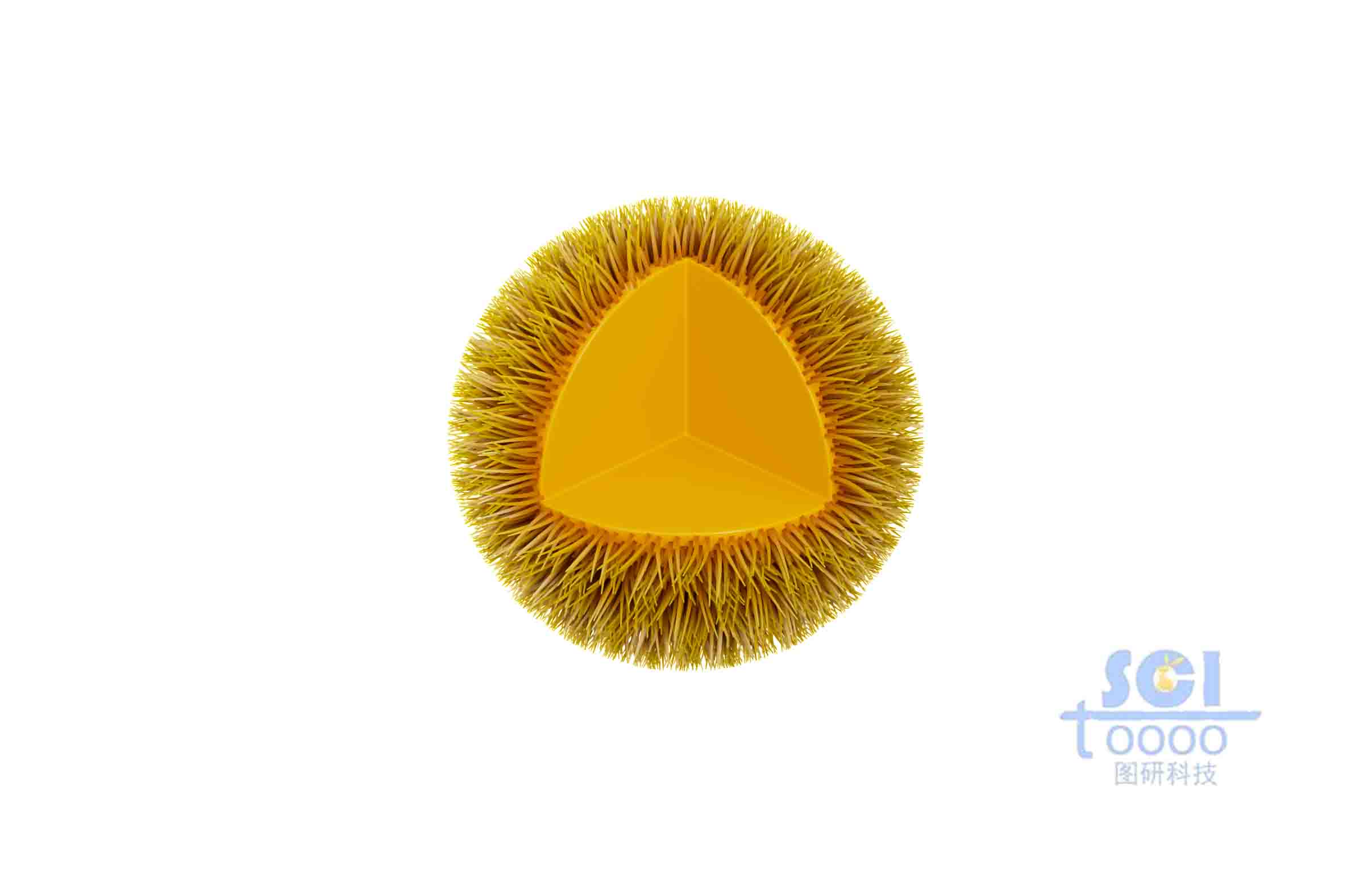 表面長(zhǎng)毛的八分之一切面的納米球