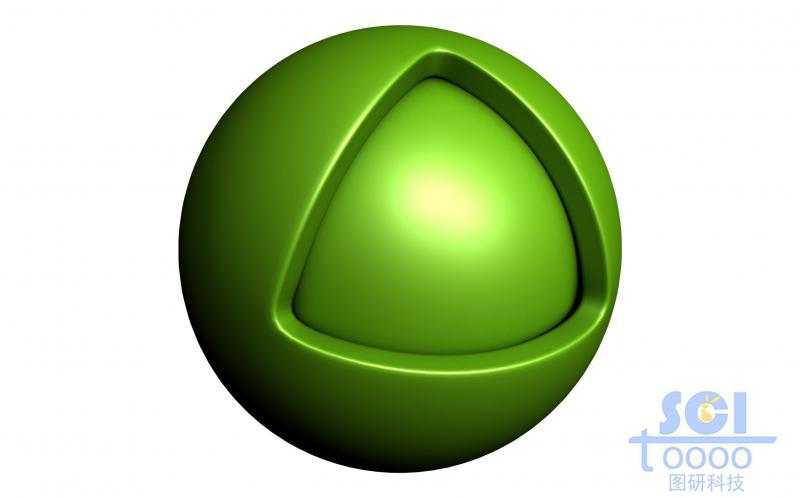 帶八分之一切口的雙層納米粒子