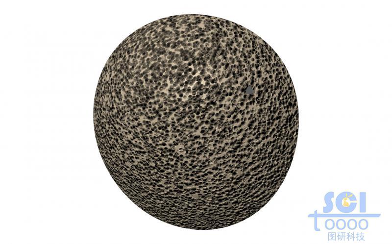 表面有細密紋理的微球
