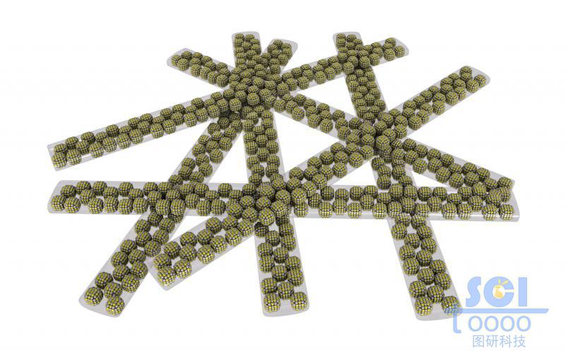 微球堆積形成的條帶狀結(jié)晶