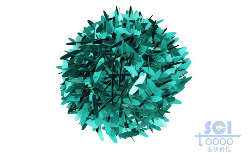 晶體片穿插形成的繡球狀納米花