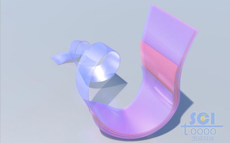 末端分層展示的透明柔性膜