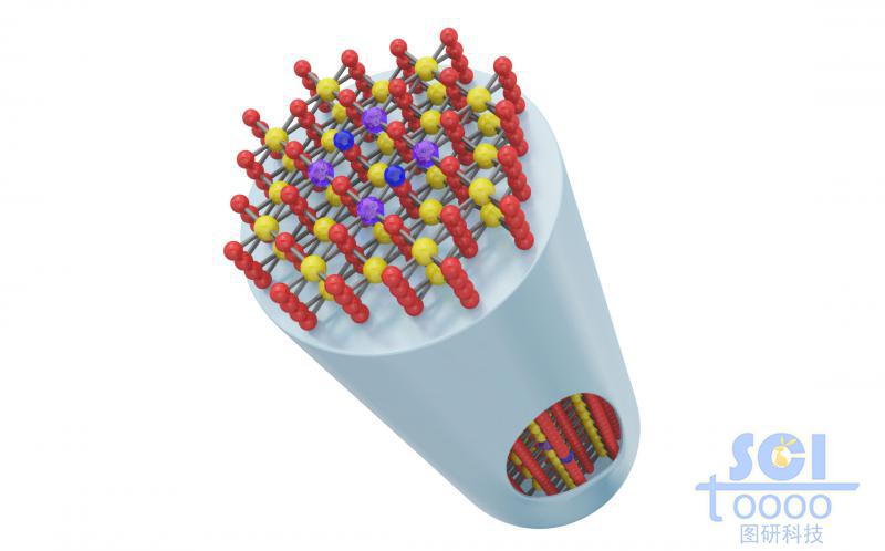 帶缺陷/豁口的長棒狀的催化劑端口以分子結(jié)構(gòu)示意