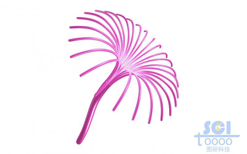 成束的碳纖維頂端散開