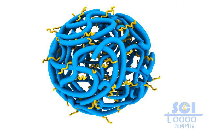 柔軟帶小分子基團的高分子鏈段團聚成的空心納米球