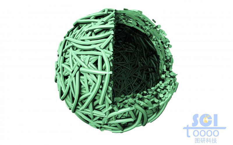 帶切口的高分子鏈段交聯(lián)纏繞形成的籠狀結(jié)構(gòu)