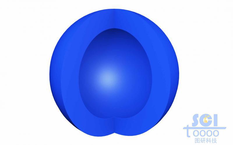 四分之一切口的空心納米球