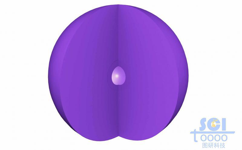 四分之一切口的剛出現(xiàn)空芯的空心納米球