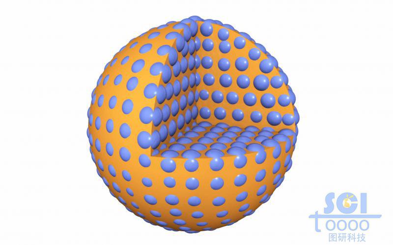 八分之一切口的內(nèi)部有小分子彌散的實(shí)心球