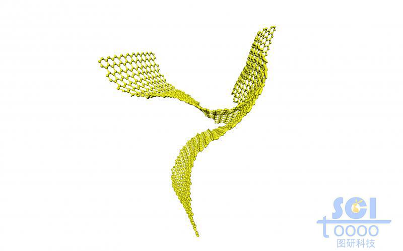 尾端相連逐漸分離開的柔性石墨烯（薄膜）結(jié)構(gòu)