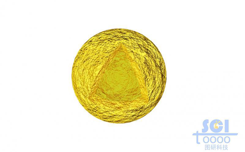 八分之一切口的帶紋理的空心球殼