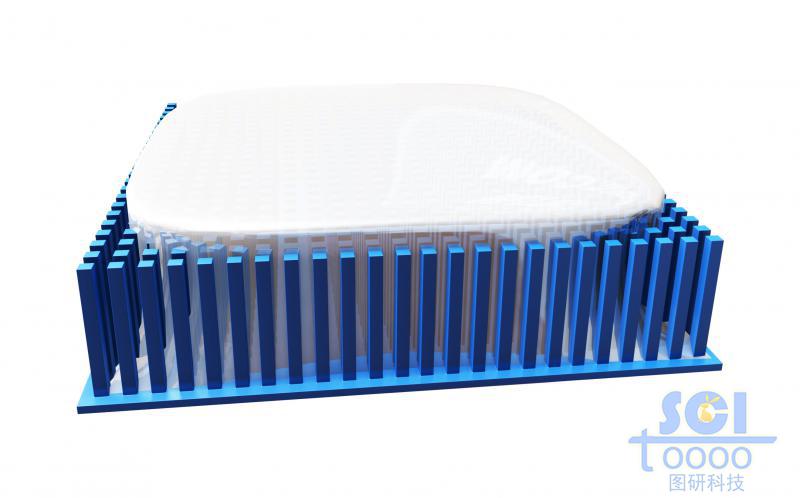 多個納米柱整齊排列的基底板上面液體逐漸浸入