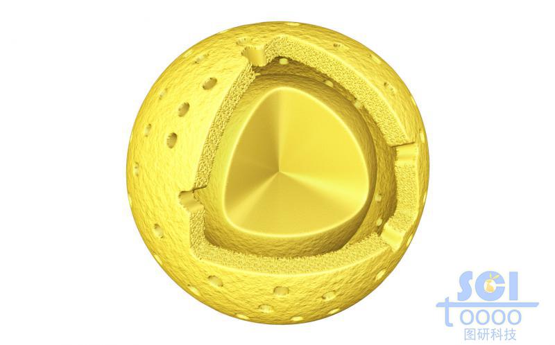 帶八分之一切口的雙層介孔球