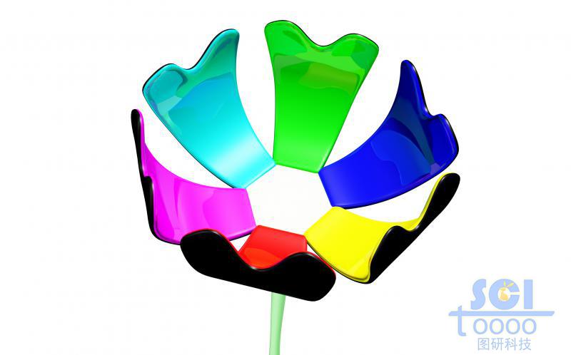 多色涂層的仿生花