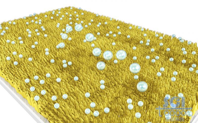 針狀納米管涂層表面附有水滴