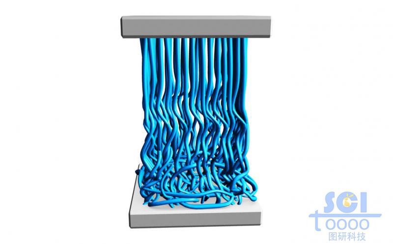 受壓彎曲的碳納米管/纖維束陣列