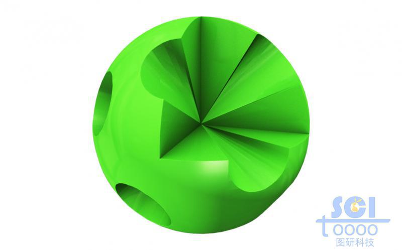 帶八分之一切口的放射狀介孔球