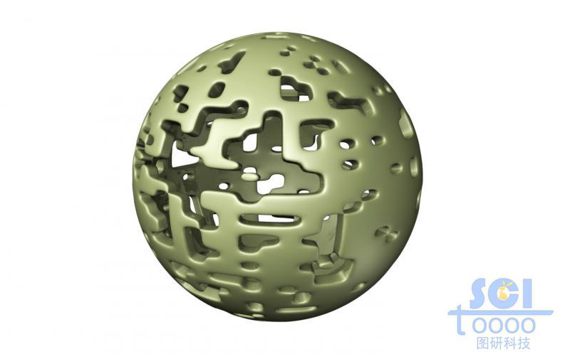 表層無序鏤空的空心球殼