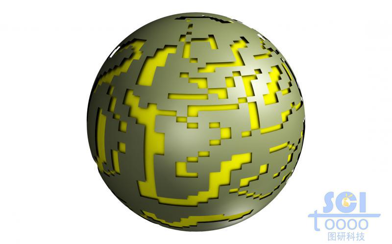內(nèi)部填充表層無序鏤空的球殼