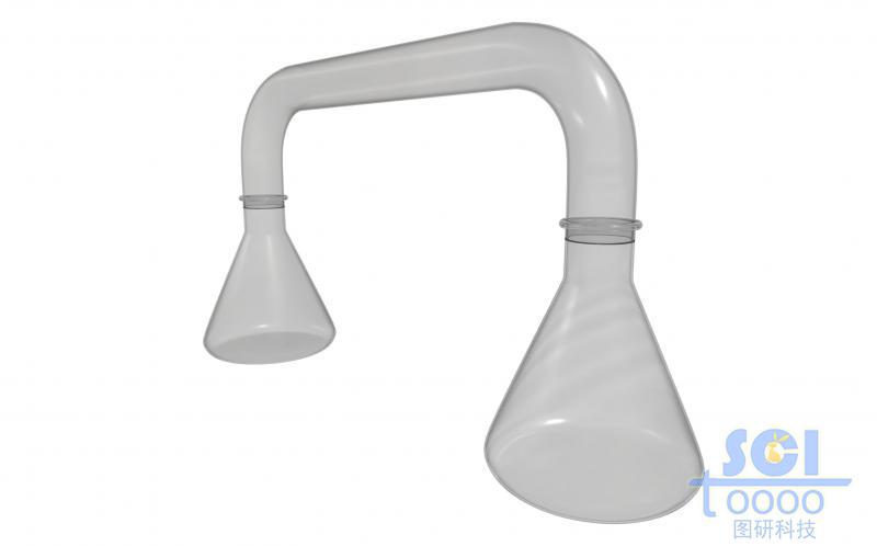 通過玻璃套管相連的錐形瓶