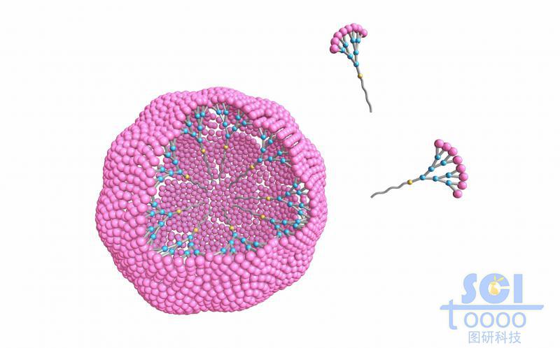 樹枝狀高分子鏈段形成的空心納米球