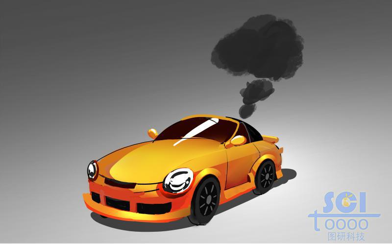 帶尾氣排放的汽車