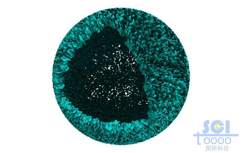 八分之一切口的細(xì)小顆粒堆積的納米顆粒/微球